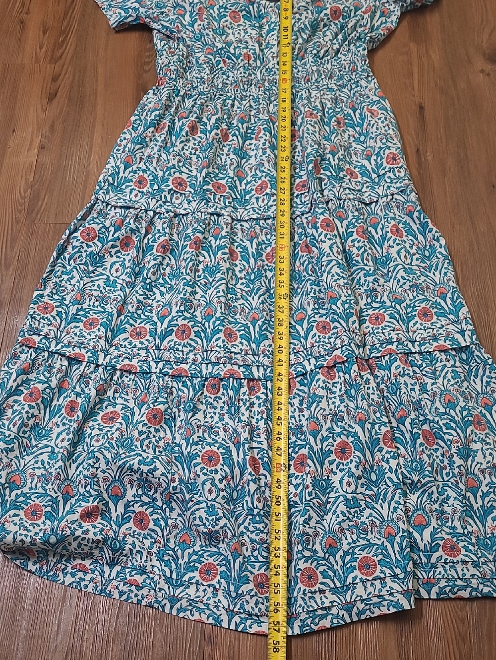 crown & ivy Teal and Coral Floral Maxi Dress - Picture 5 of 14